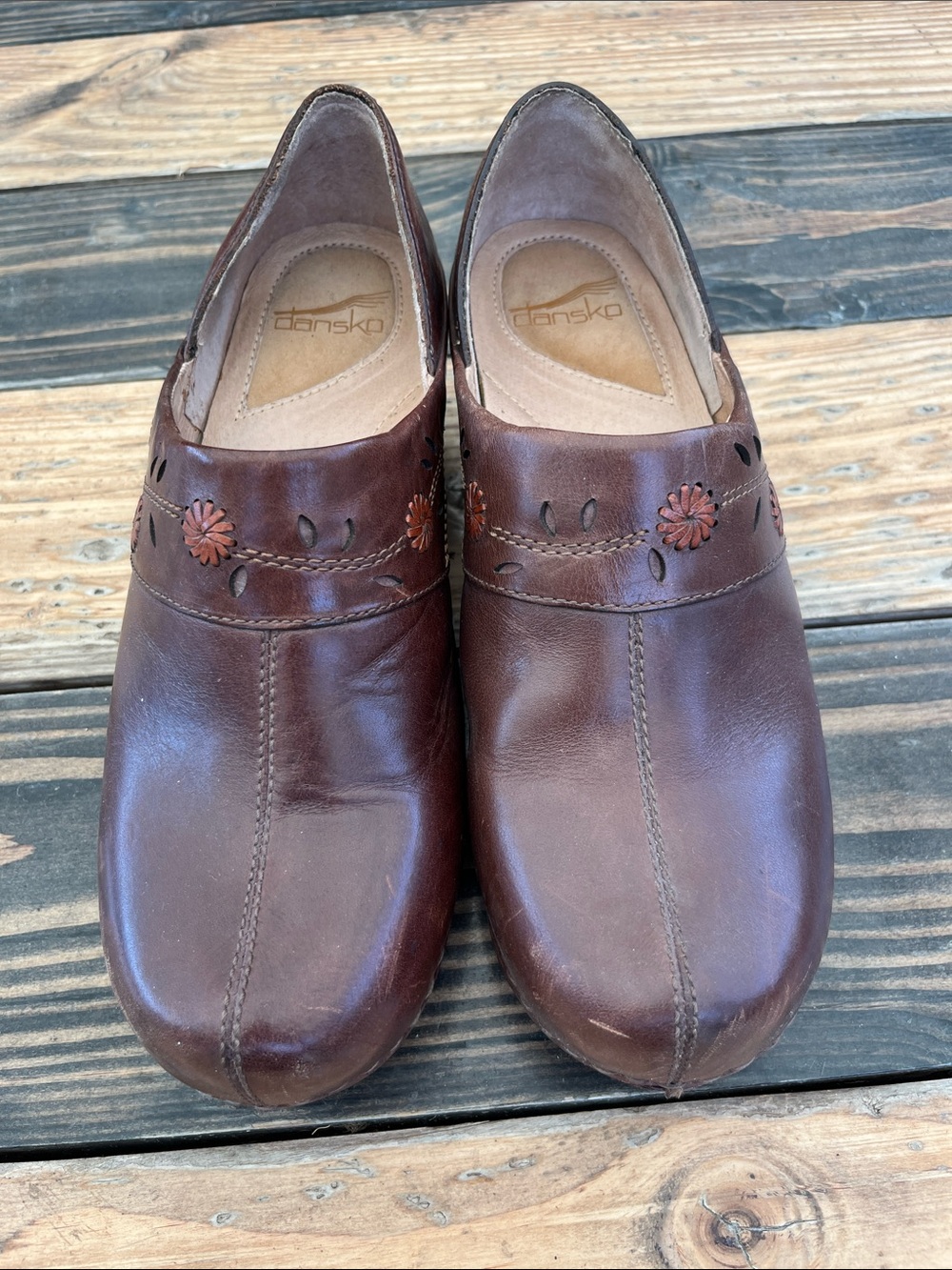 Dansko Brown Floral Clog size 40